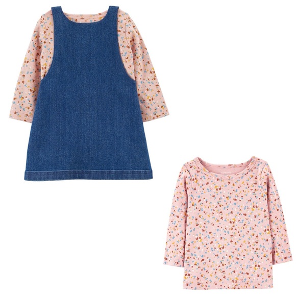 Baby 3-Piece Tee & Chambray Jumper Set SIZE 24M - Picture 5 of 17